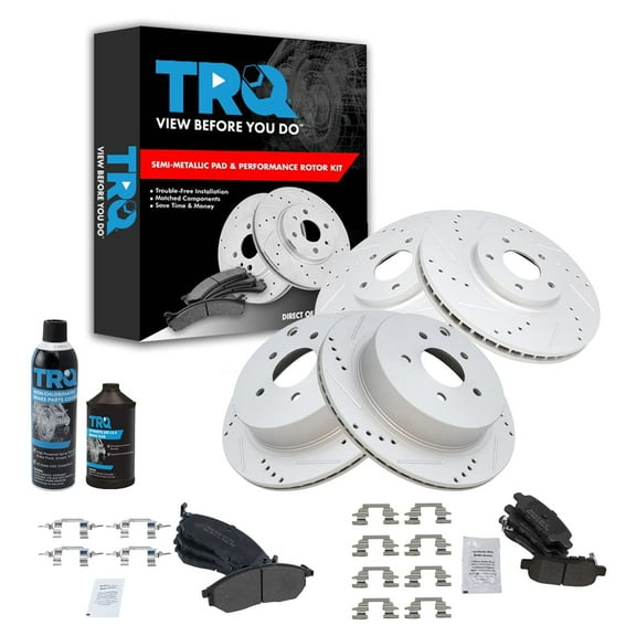 TRQ Front & Rear Metallic Brake Pad & Performance Rotor Kit w/Chemicals BKA17759 Fits select: 2013 NISSAN MURANO, 2011-2013 INFINITI M37