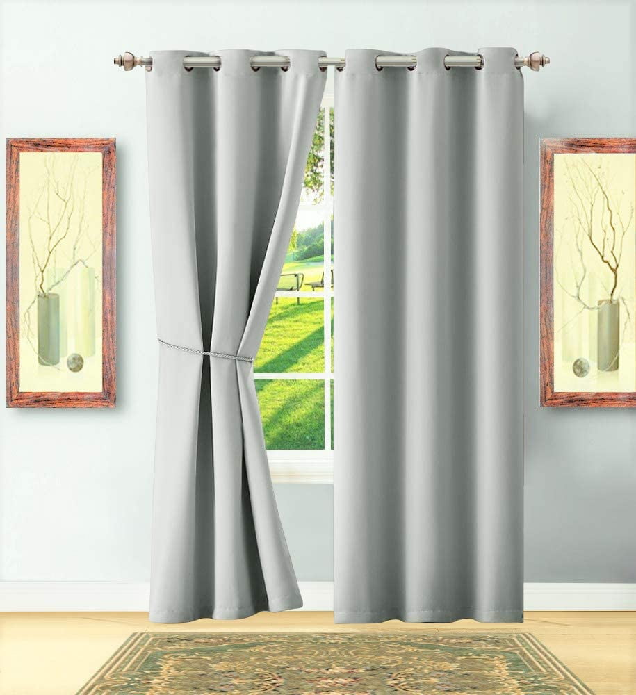 WARM HOME DESIGNS 1 Pair (2 Panels) of Silver (Light Grey) Blackout