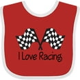 thumbnail image 3 of Inktastic I Love Racing Boys or Girls Baby Bib, 3 of 4