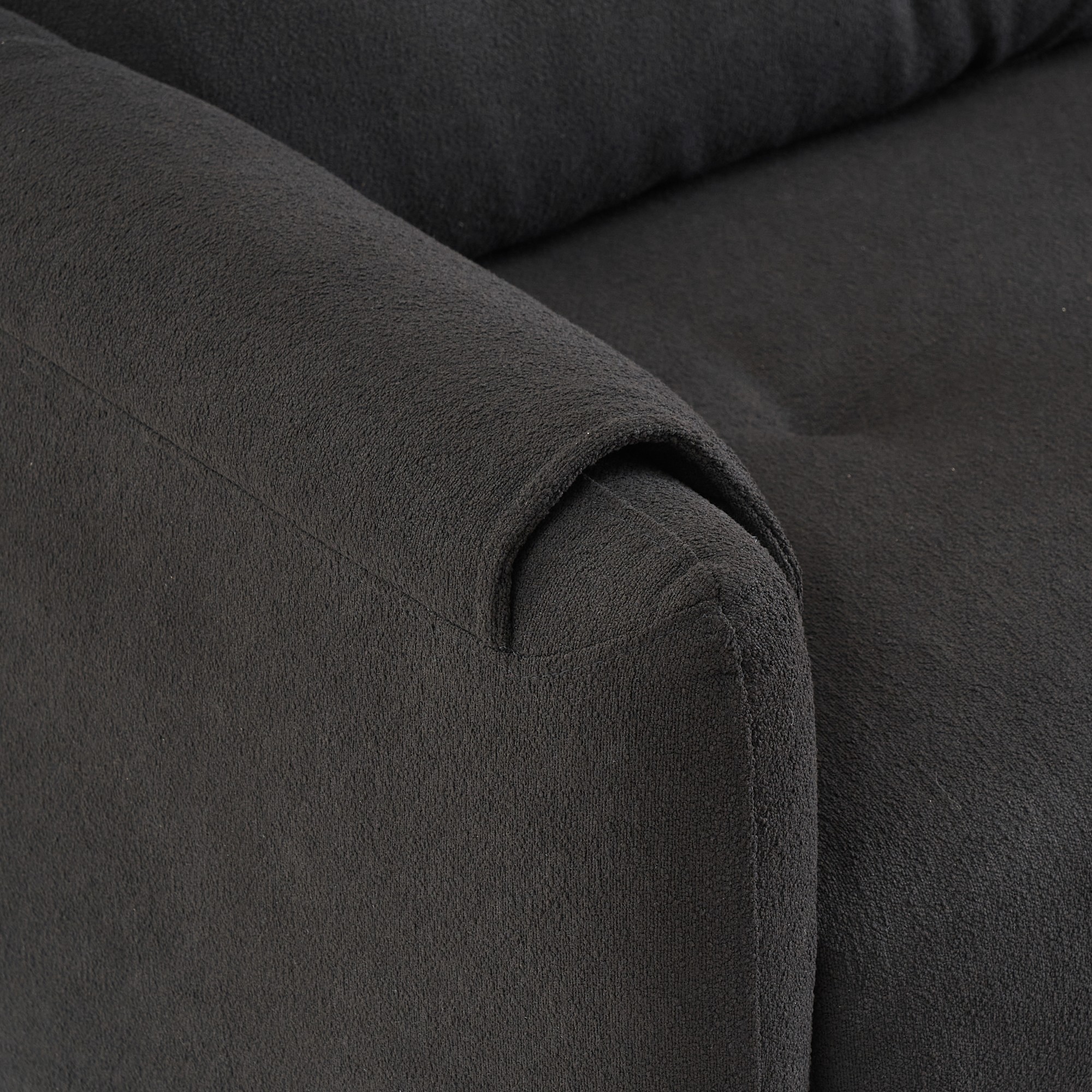 79" Multi-functional Storage Loveseat Sofa Couch,Teddy Upholstered 3 Seat Sofa for Living Room,Bedroom,Office,Black
