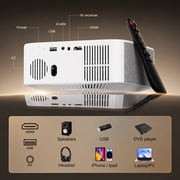 TOPVISION Supported 4K Movie Projector with WiFi Bluetooth, Native 1080P FHD Outdoor Projector for Home Theater, Electric Focus & Auto Keystone, Mini Projector Compatible with Phone/Laptop/PS5