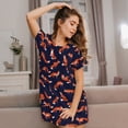 thumbnail image 3 of Sikiie Renards en Différentes Poses Imprimé Chemise de Nuit à Manches Courtes pour Femmes, Col Rond Chandail Chemise de Nuit Pyjama Tenue d'Été à la Maison, 3 of 6