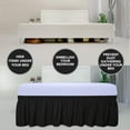 thumbnail image 7 of Easy-Going Wrap Around Ruffled Bed Skirt 18 Inch for Queen, King Size Beds, Black, 7 of 7