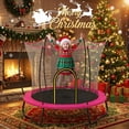 thumbnail image 6 of Toddler Trampoline with Basketball Hoop, 60" Indoor Trampoline for Kids, Kids Trampoline with Enclosure Net, Rectangle Trampoline with Handle, Small Trampoline for Indoor Outdoor, Mini Trampoline, 6 of 9