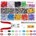 thumbnail image 1 of Advancent 200 Uds Kit de sujetadores a presión conjunto de sujetadores a presión botón de anillo de Metal ropa costura artesanal botón de cobre Artesanía Advancent HA022013-00, 1 of 1