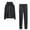 Black, variant on GILIGEGE Two Piece Sets for Women Ladies Zip Hooded Two Piece Activewear Long Sleeve Top and Casual Pants Set Black L