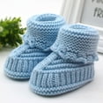 thumbnail image 2 of Wxolcjlv Baby Booties Toddler Knitting Lace Crochet Shoes High Top Buckle Shoes Soft Soled,0-6M, 2 of 3