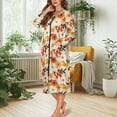 thumbnail image 2 of FOR U DESIGNS Butterfly Flower Pattern Womens Nightgown Soft Long Sleeve Woven Housecoat Zip Up Duster Robe Sleep Dress Long Sleeve Night Shirts with Pockets, 3XL, 2 of 8