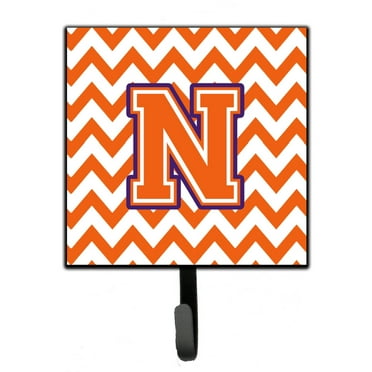 Letter N Chevron Orange and Regalia Leash or Key Holder
