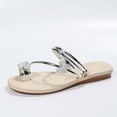 thumbnail image 7 of JeashCHAT Sandals for Women Womens Summer Slippers Rhinestone & Decorate Toe Ring Design Sandals, 7 of 7