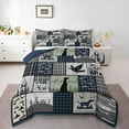 thumbnail image 3 of Homewish Vintage Lodge Cabin Bedding Comforter Set, Blue Buffalo Plaid Twin Comforter Sets, Rustic Farmhouse Theme Reversible Bedding Set, Ultra Soft Bedroom Decor, 2pcs, 3 of 8
