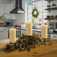 thumbnail image 3 of 30 in. Artificial Christmas Candleholder Centerpiece, Green, Glittery Bristle® Pine, Pine Cones, 3 of 5