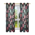 thumbnail image 7 of Yayeee Window Curtains Light Filtering 63"x42" Grommet Panel Pair Home Living Room Decor, Red Block Pattern, 7 of 7