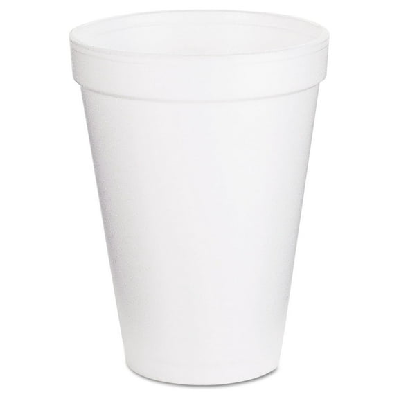 Foam Cups 12 oz White - 2 Sets of 1000 - Insulated Disposable Cups for Hot & Cold Beverages - Container Corp 12J12 - Coffee, Tea, Juice 2 set White