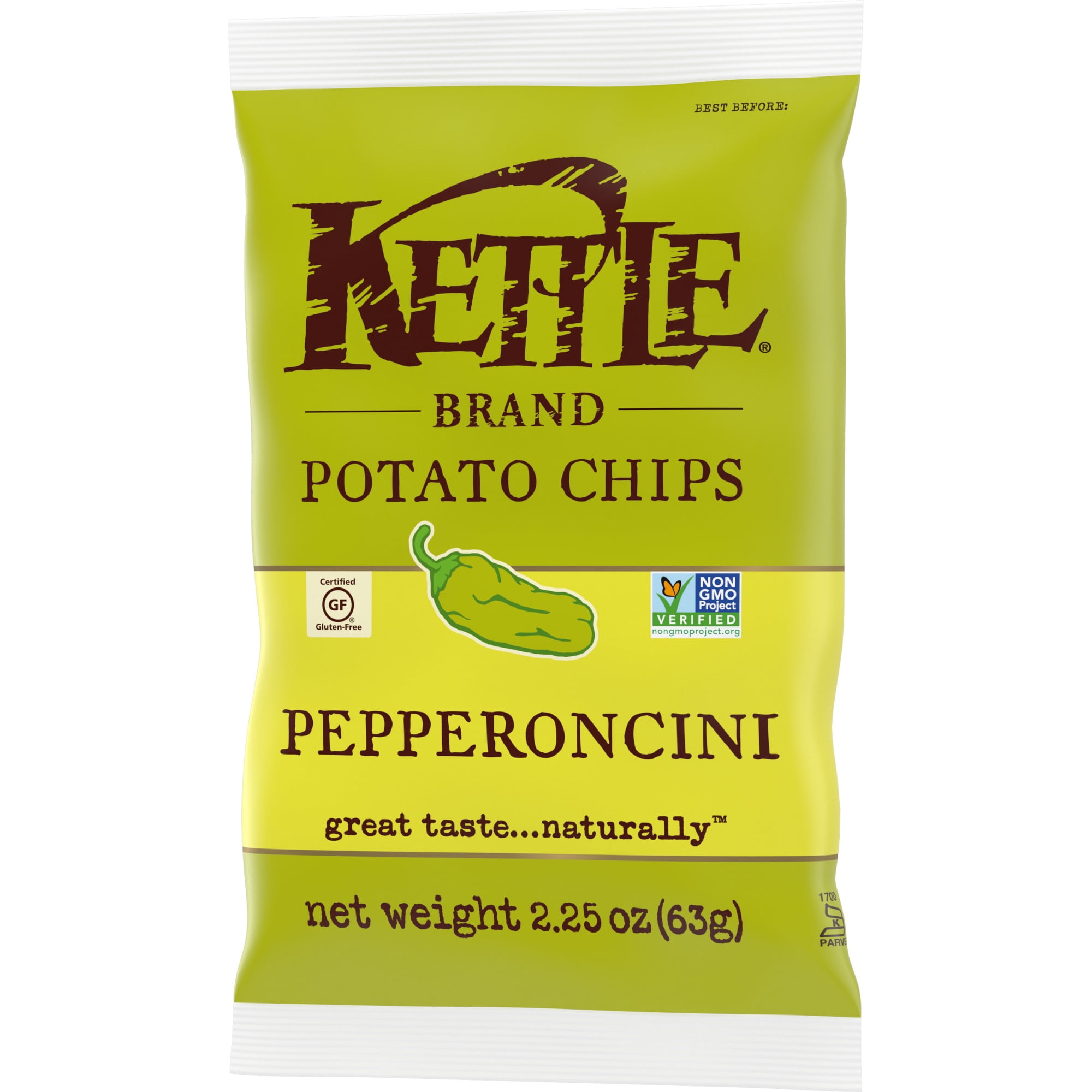 Kettle Brand Potato Chips, Pepperoncini Kettle Chips, 2.25 oz
