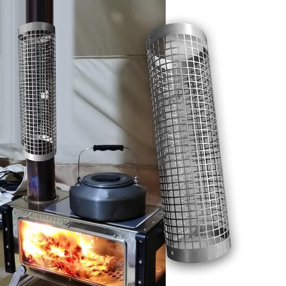 Colaxi Tent Stove Chimney Pipe, Chimney Anti Scalding Mesh Cover Faster Heat Dissipation Camping Exhaust Pipe Chimney Spark Arrestor Thickness 1mm