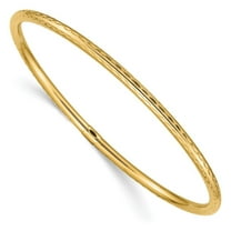 Auriga 14K Yellow Gold 3mm Diamond-Cut Tube Slip-On Bangle for Women