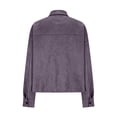 thumbnail image 7 of uublik Womens Faux Suede Jackets Purple Long Sleeve Casual Button Down Motorcycle Coats Trendy Fall Clothes, 7 of 7