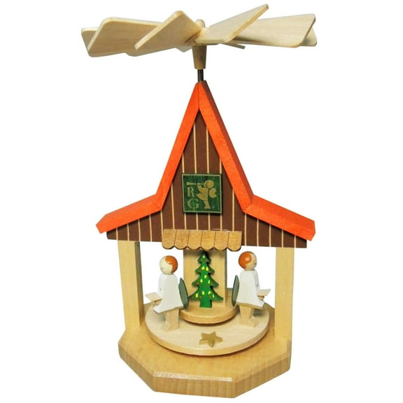 Alexander Taron 5" Richard Glaesser Mini House with Angels Christmas Pyramid