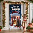 thumbnail image 4 of Decorative Design Christmas Banner Snowy Scene Merry Christmas for Holiday Party Indoor Decoration Winter Celebration, 4 of 9