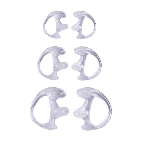 Tapones para los oídos de gel de silicona de repuesto para auriculares acústicos de aire de radio bidireccional Walkie Talkie 3 Pares sidaley TX0752-00