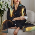 thumbnail image 6 of Fotbe Golden Cloud Winged Dog Pattern Long Sleeve Pajama Set for Women,Sleepwear Set,2-piece Loungewear Set,Soft PJs Comfy Nightwear with Pockets -XX-Large, 6 of 7