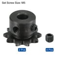 thumbnail image 3 of Unique Bargains #25 Chain Roller Sprocket, 6.35mm Bore 1/4' Pitch 10 Tooth Single Strand Chain Sprocket with Set Screws 2Pack, 3 of 6