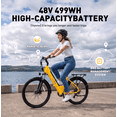 thumbnail image 2 of Qlife Cityone 2.0 EBikes for Adults,26" Electric Mountain Bike with 48V 10.4Ah Battery 500W,Max 28MPH Electric Bicycle,7-Speed with Fender & Rear Rack（Yellow）, 2 of 6