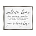 thumbnail image 3 of Stupell Industries Welcome Home Belonging Family Quote Casual Script Graphic Art Luster Gray Floating Framed Canvas Print Wall Art, Design by Lettered and Lined, 3 of 5