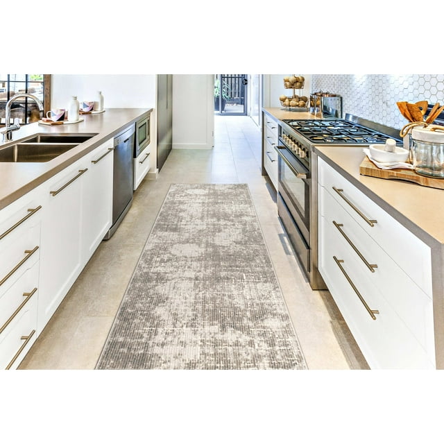 LaDole Rugs Grey Ivory Textured Modern Rustic Area Rug | Large Carpet For Living Room, Bedroom, Kitchen, Dining, Home Office Floor Décor