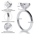 thumbnail image 2 of Anillo de compromiso femenino de plata moissanita de corte ovalado de 1,5 quilates con forma de moissanita 925, 2 of 9