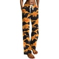 thumbnail image 5 of WTOBBY Women's Seasonal Halloween Print Casual Pants with Drawstring Waist, Comfortable Loose Fit Trousers for Fall Theme Activities,Orange S, 5 of 8