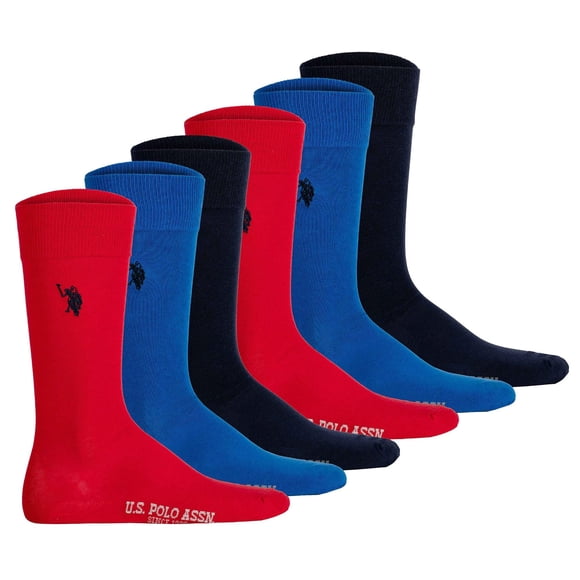 U.S. POLO ASSN. Men's socks, 6-pack - business socks, cotton mix Navy/Royal blue/Red 39-42 (6-8 UK)
