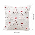 thumbnail image 2 of Christmas Pillow Covers 18x18 inch, Christmas Decorations Bows Xmas Tree Throw Pillow Cases Soft Plush Faux Fur Wool Pillow Covers Winter Holiday Decor for Sofa Living Room.Beige, 2 of 3