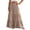 13#Brown, variant on Womens Elegant Flowy Maxi Skirt Pleated Tiered Cotton Linen A-Line Elastic Waist Midi Skirt