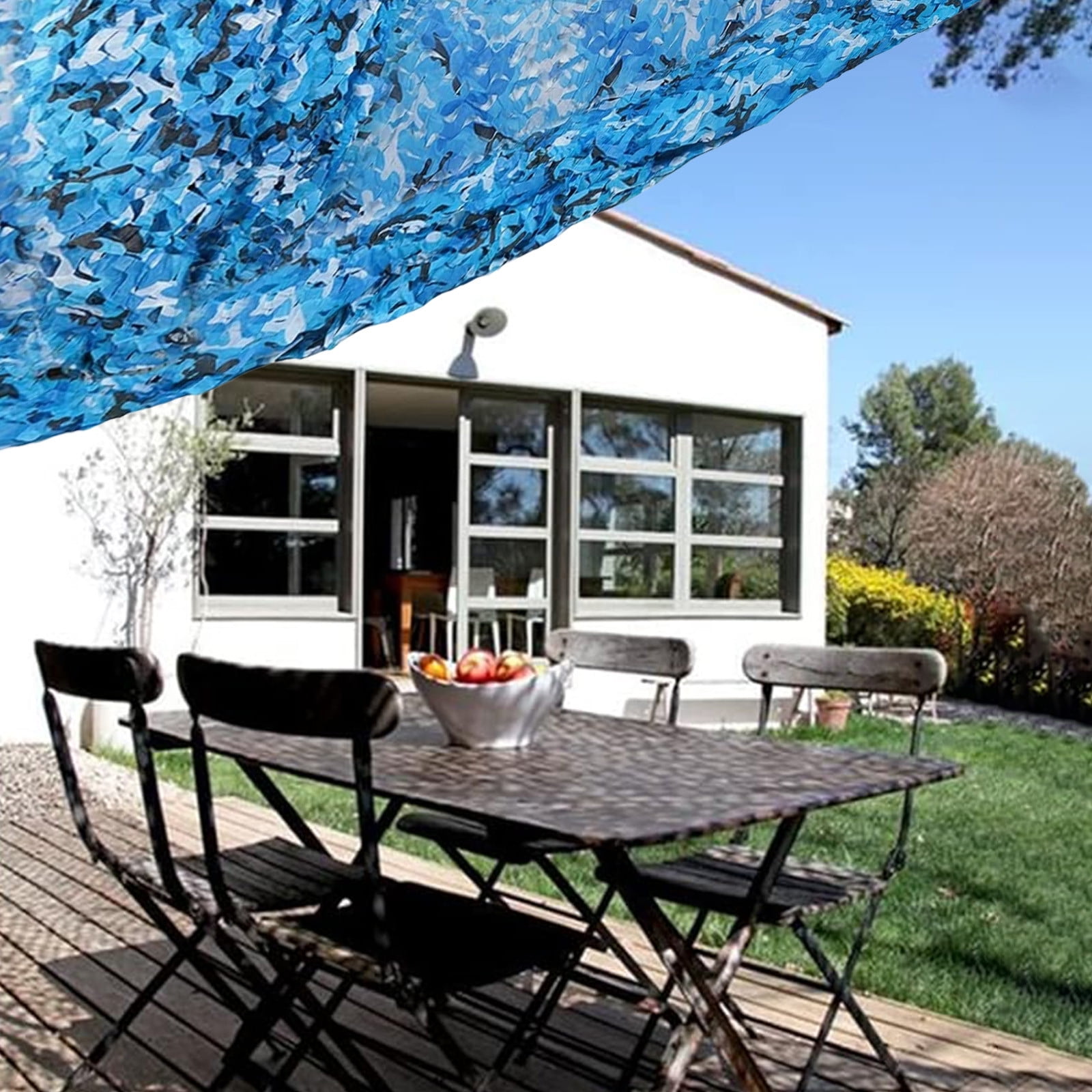 KQJQS Blue Shade Cloth, 6.5x10FT Resistant Garden Sun Shade Net, Durable Mesh Shade Tarp with Reinforced Grommets for Greenhouse, Plant, Chicken Coop, Pergola,Canopy (6.5x5ft)