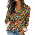 thumbnail image 2 of Wowcloth Women's Long Sleeve Satin Shirt, Button Front with Turn-Down Collar for Carnival Party and Daily Wear, 2 of 5