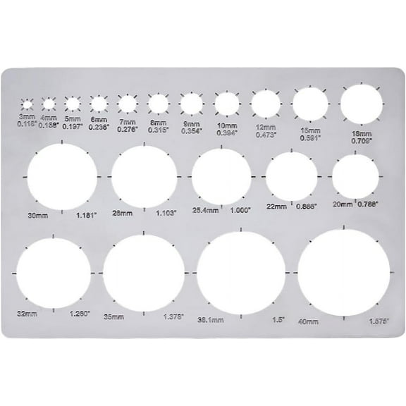 1Pcs Metal Circle Templates Circle Stencil for Drawing Stainless Steel Painting Stencils Circles Ruler Round Circles Tracers Stencil Templates Tool for Carving Drafting Silver DIY