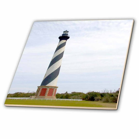 3dRose, Cape Hatteras Lighthouse in North Carolina - US34 DFR0031 - David R. Frazier, 4 Inch Ceramic Tile