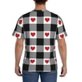 thumbnail image 2 of Naloa Heart Black Buffalo Plaid Gingham Men's T-Shirt Sport T-shirt Men's Basic Tee Casual Men's Shirt, Round Neck, Short Sleeves - X-Large, 2 of 5