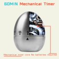 thumbnail image 3 of shiyou-Nine-Rong WG015 Egg Timer Cute Kitchen Timer Stainless Steel Mechanical Rotating Alarm 60 Minutes Count Down Timer for Boiling Eggs Cooking Learning, 3 of 4