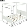 thumbnail image 2 of Harper & Bright Designs Queen Size Platform Bed with 4 Canopy Columns, Wood Canopy Platform Bed Frame with Headboard and Footboard, White, 2 of 10