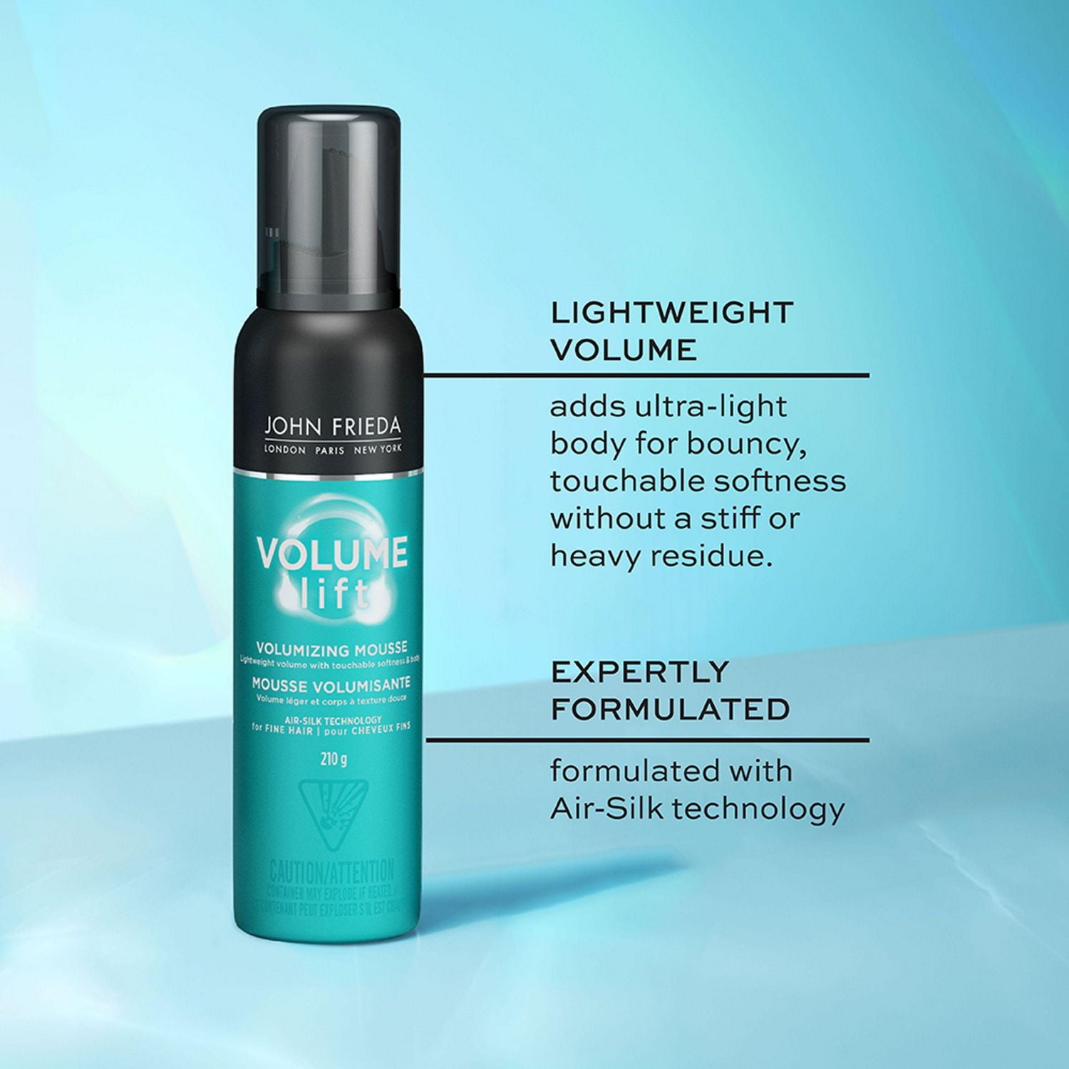 John Frieda Volume Lift Volumizing Mousse for Fuller Styled Hair, Volumizing Mousse | 210 g