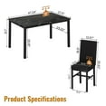 thumbnail image 4 of Lamerge Marble Kitchen Dining Set with 4 Upholstered Velvet Chairs for Home Kitchen, Living Room, Dining Room, Black, 4 of 7