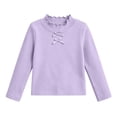 thumbnail image 4 of hengsof Girls Turtleneck Bow T Shirt, Fleece Mock Neck Thermal Tops Long Sleeve Kids Sweater Soft Base Layer Undershirt, 4 of 6