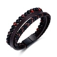 thumbnail image 1 of Pulsera roja con forma de ojo de tigre para hombre, poliuretano trenzado de múltiples capas, 1 of 2