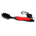 thumbnail image 1 of Limpiador de cepillos y ranuras para palos de golf - Cepillo de nailon y acero de doble cara para limpieza rojo Sharpla Cepillo Dual Bristles Golf Club, 1 of 8