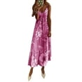 thumbnail image 1 of YAGHYAGH Plus Size Womens Summer Beach Sundress Floral Sleeveless V Neck Long Dress, 1 of 4