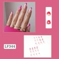 thumbnail image 3 of Paquete de 24 piezas de uñas estilo exagerado puntas de uñas postizas prensadas cobertura completa uñas largas puntas de uñas artificiales pegatinas de uñas postizas preadhesivas decoración de uñas, 3 of 3