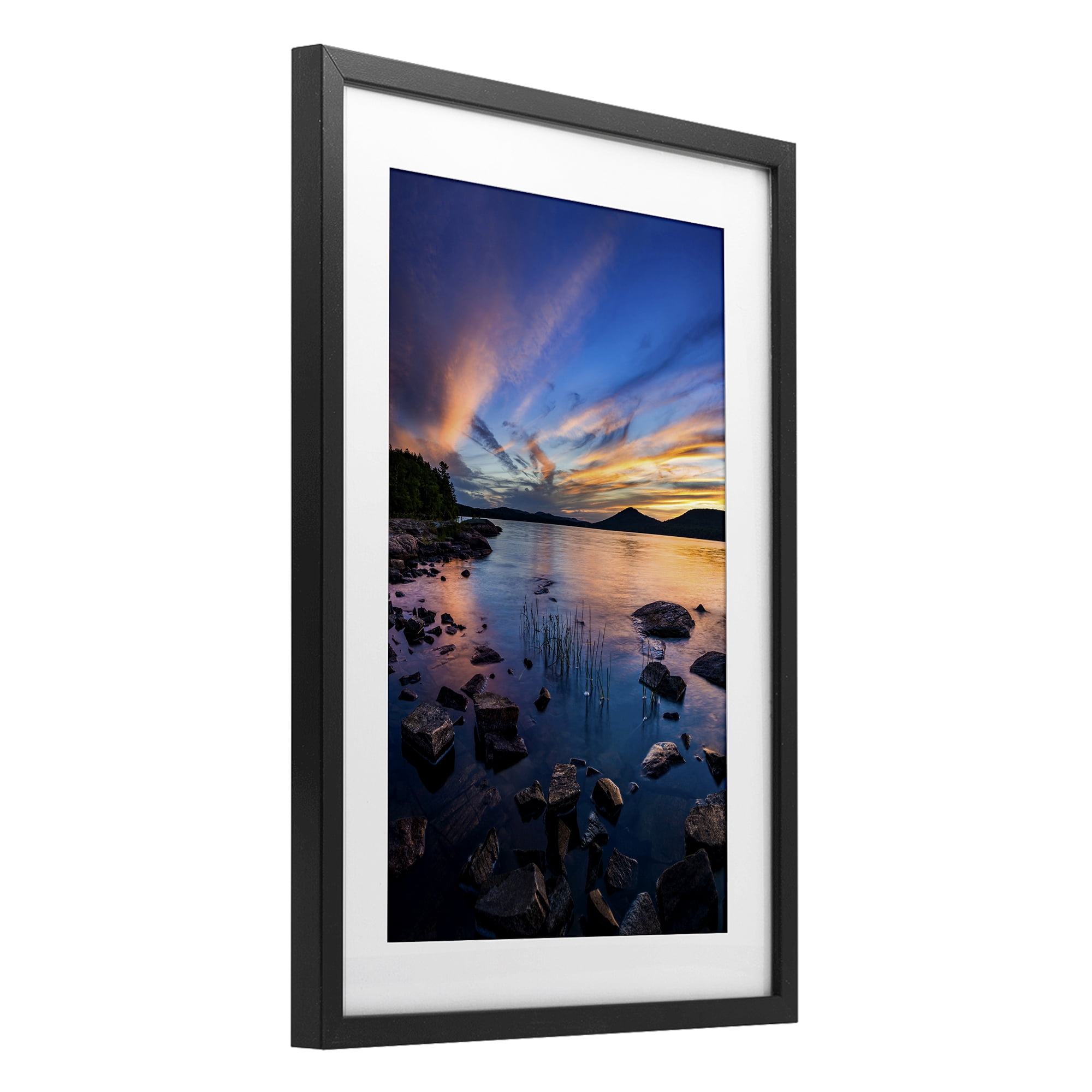 Stupell Industries Sunrise on Piseco Lake Black Framed Print Under Glass, design by Jonathan Zaharek